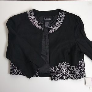 K Petite Collection black white Embroidered Jacket